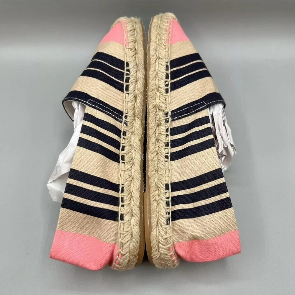 Sam Edelman Verona Espadrille Slip On Women’s 7.5M Navy Pink Striped Boho Canvas